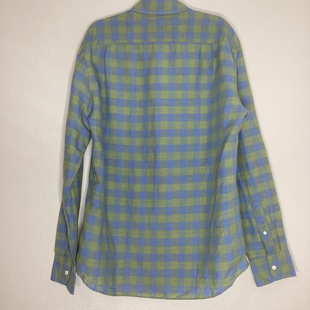 J. Crew Blue and Green Plaid Button-Down Shirt - Picture 2 of 7